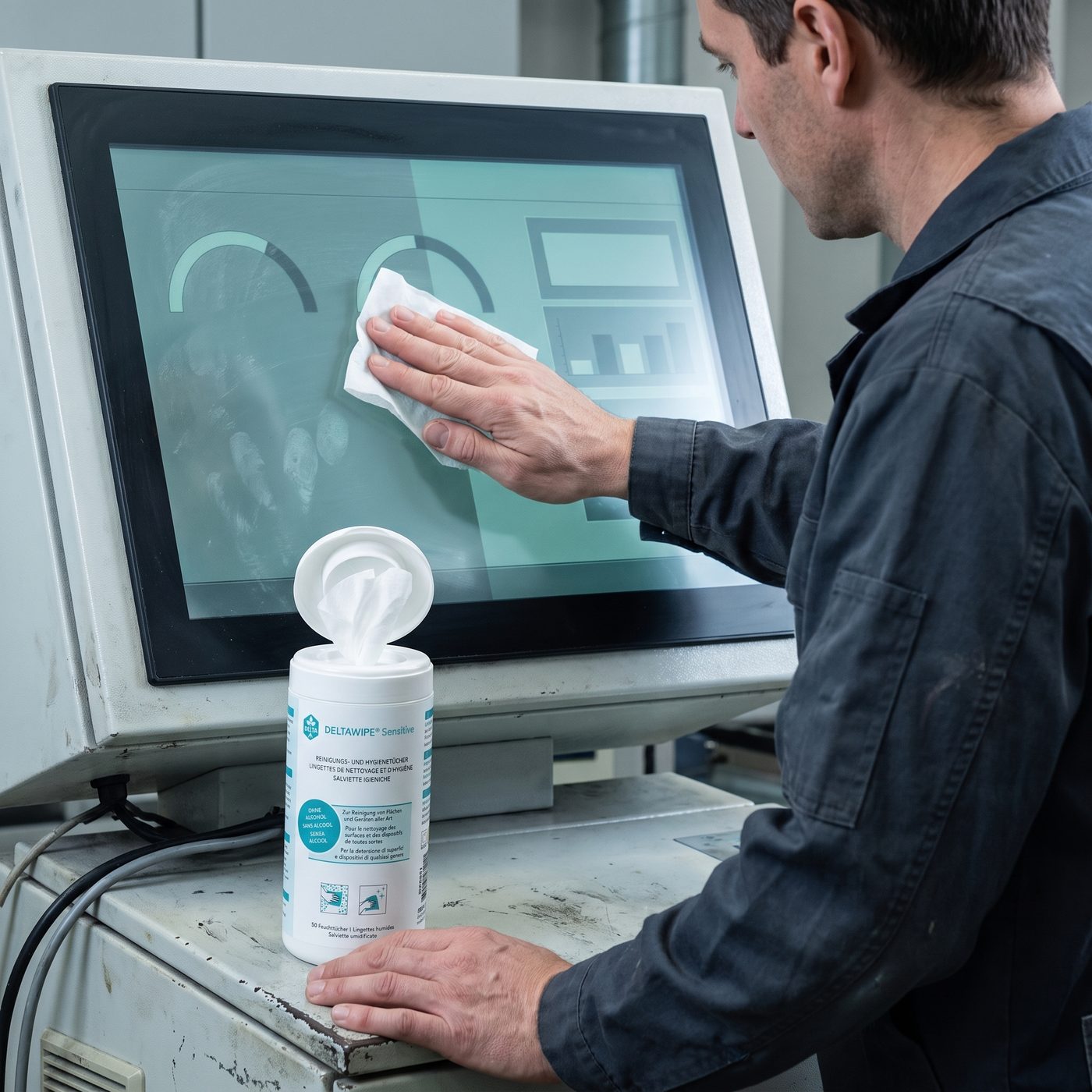 DELTAWIPE — Variante: Industrie-Panel, dokumentarischer Look